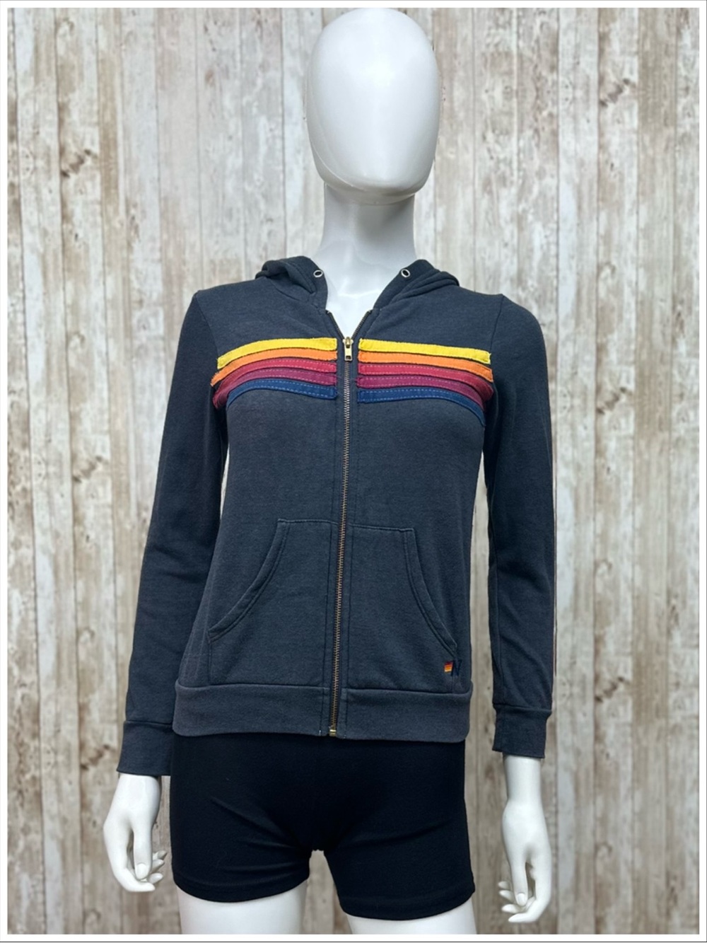 Aviator Nation Unisex 5 Stripe Zip Hoodie ~ Youth Size 10 ~ Item #AA201